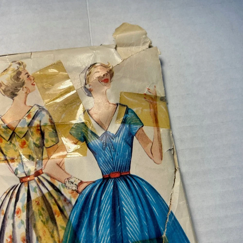 Simplicity Vintage 1950's Pattern #1081 Misses‎ Dress Detachable Collar Size 16